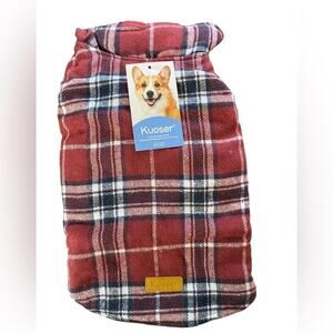 Kuoser Reversible Plaid Winter Dog Vest Coat Size Small - New